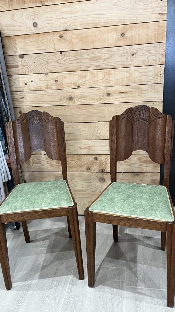 chaises art déco ( réfection complète en garniture traditionnelle)